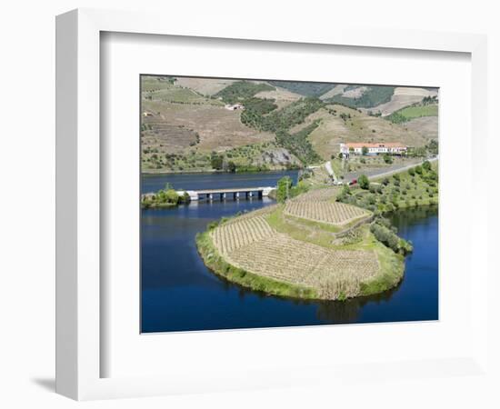 Mouth of Rio Tedo into river Douro. It is the wine growing area Alto Douro and listed as UNESCO Wor-Martin Zwick-Framed Photographic Print