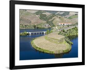 Mouth of Rio Tedo into river Douro. It is the wine growing area Alto Douro and listed as UNESCO Wor-Martin Zwick-Framed Photographic Print