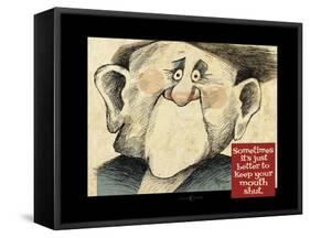 Mouth Shut Poster-Tim Nyberg-Framed Stretched Canvas