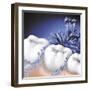 Mouthwash Swirling around Teeth-null-Framed Art Print