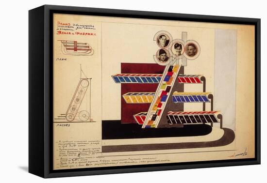 Movable Display for the Bookstore Window of the Publishing Land and Factory-El Lissitzky-Framed Stretched Canvas