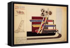 Movable Display for the Bookstore Window of the Publishing Land and Factory-El Lissitzky-Framed Stretched Canvas