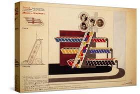 Movable Display for the Bookstore Window of the Publishing Land and Factory-El Lissitzky-Stretched Canvas