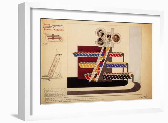 Movable Display for the Bookstore Window of the Publishing Land and Factory-El Lissitzky-Framed Giclee Print