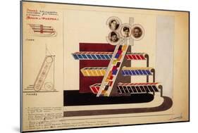 Movable Display for the Bookstore Window of the Publishing Land and Factory-El Lissitzky-Mounted Giclee Print