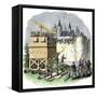 Moveable Siege Tower, Archers, and Cannon of Medieval Warfare-null-Framed Stretched Canvas