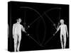 Movements of Fencers Arthur Tauber and Seymour Gross Captured with Lights on Tip of Sabers-Gjon Mili-Stretched Canvas
