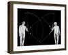 Movements of Fencers Arthur Tauber and Seymour Gross Captured with Lights on Tip of Sabers-Gjon Mili-Framed Photographic Print