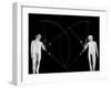 Movements of Fencers Arthur Tauber and Seymour Gross Captured with Lights on Tip of Sabers-Gjon Mili-Framed Photographic Print