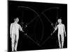 Movements of Fencers Arthur Tauber and Seymour Gross Captured with Lights on Tip of Sabers-Gjon Mili-Mounted Photographic Print