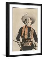 Movie Cowboy with Six-Shooter-null-Framed Art Print