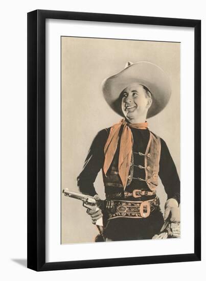 Movie Cowboy with Six-Shooter-null-Framed Art Print