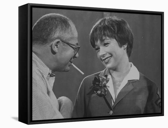 Movie Director Billy Wilder with Actress Shirley MacLaine on Set During Filming of The Apartment-Grey Villet-Framed Stretched Canvas