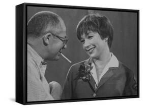 Movie Director Billy Wilder with Actress Shirley MacLaine on Set During Filming of The Apartment-Grey Villet-Framed Stretched Canvas