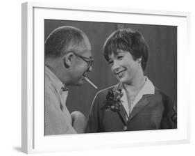 Movie Director Billy Wilder with Actress Shirley MacLaine on Set During Filming of The Apartment-Grey Villet-Framed Premium Photographic Print