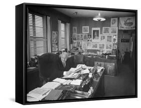 Movie Director Cecil B. Demille Sitting in His Office at Desk-Peter Stackpole-Framed Stretched Canvas