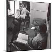 Movie Director Vince Sherman with Actor Paul Newman Reviewing Script of "The Young Philadelphians"-Leonard Mccombe-Mounted Premium Photographic Print