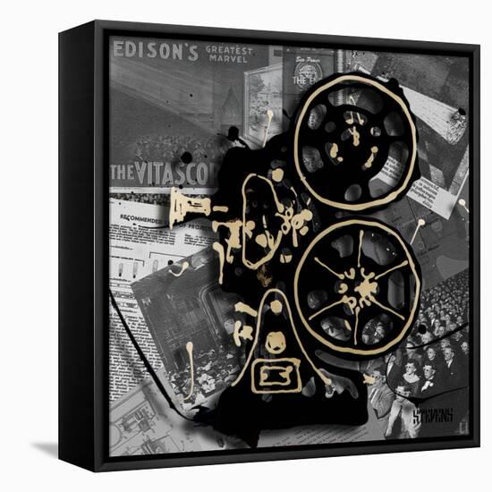 Movie Projector 1-Roderick E. Stevens-Framed Stretched Canvas
