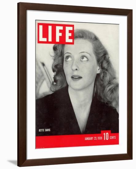 Movie Star Bette Davis at Home, January 23, 1939-Alfred Eisenstaedt-Framed Photographic Print