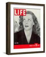 Movie Star Bette Davis at Home, January 23, 1939-Alfred Eisenstaedt-Framed Photographic Print