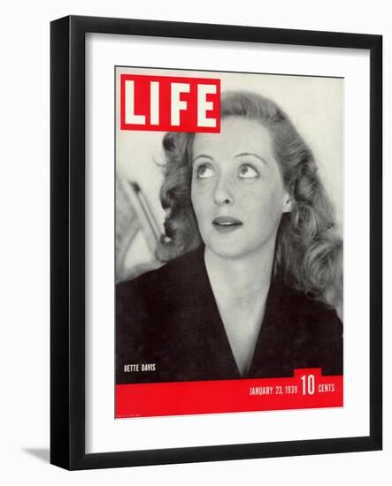 Movie Star Bette Davis at Home, January 23, 1939-Alfred Eisenstaedt-Framed Photographic Print