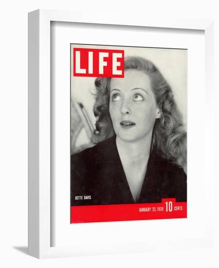 Movie Star Bette Davis at Home, January 23, 1939-Alfred Eisenstaedt-Framed Photographic Print