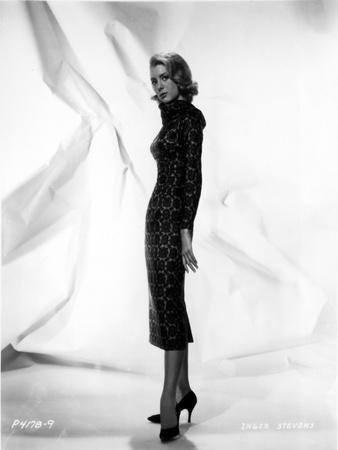 Inger Stevens Posed in a Printed Dress