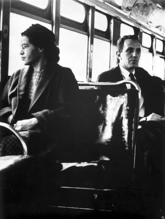 Rosa Parks sitting on a Public Vehicle