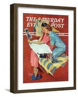 "Movie Star" Saturday Evening Post Cover, February 19,1938-Norman Rockwell-Framed Giclee Print