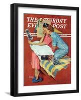 "Movie Star" Saturday Evening Post Cover, February 19,1938-Norman Rockwell-Framed Giclee Print