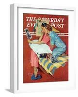 "Movie Star" Saturday Evening Post Cover, February 19,1938-Norman Rockwell-Framed Giclee Print