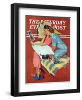 "Movie Star" Saturday Evening Post Cover, February 19,1938-Norman Rockwell-Framed Premium Giclee Print