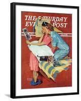 "Movie Star" Saturday Evening Post Cover, February 19,1938-Norman Rockwell-Framed Giclee Print