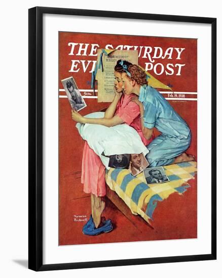 "Movie Star" Saturday Evening Post Cover, February 19,1938-Norman Rockwell-Framed Giclee Print