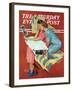 "Movie Star" Saturday Evening Post Cover, February 19,1938-Norman Rockwell-Framed Giclee Print