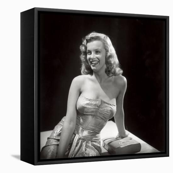 Movie Starlet Marilyn Monroe Posing in Studio-J^ R^ Eyerman-Framed Stretched Canvas
