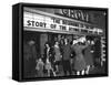 Movie Theater Marque Announcing a Movie, 'The Beginning or the End-null-Framed Stretched Canvas