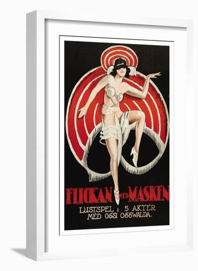 Movies and Masks "Flickan Med Masken"-null-Framed Art Print