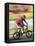 Moving Bicycle and Rider-null-Framed Stretched Canvas