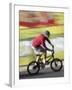 Moving Bicycle and Rider-null-Framed Photographic Print