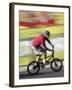 Moving Bicycle and Rider-null-Framed Photographic Print