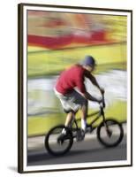 Moving Bicycle and Rider-null-Framed Photographic Print