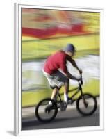 Moving Bicycle and Rider-null-Framed Photographic Print