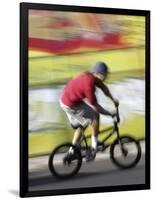 Moving Bicycle and Rider-null-Framed Photographic Print