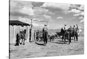 Moving Cattle into Corral-W.H. Shaffer-Stretched Canvas