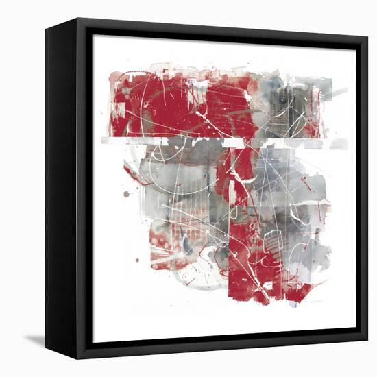 Moving In and Out of Traffic II Red Grey-Mike Schick-Framed Stretched Canvas