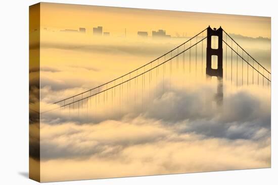 Moving In, Oakland, San Francisco, Golden Gate Bridge Enraptured by Fog-Vincent James-Stretched Canvas