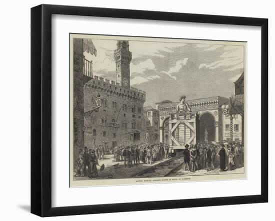 Moving Michael Angelo's Statue of David at Florence-null-Framed Giclee Print