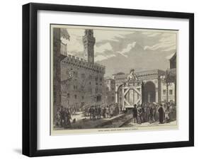 Moving Michael Angelo's Statue of David at Florence-null-Framed Giclee Print