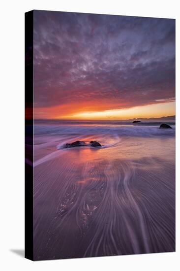 Moving Moody Sunset Seascape, Marshall Beach, San Francisco-Vincent James-Stretched Canvas